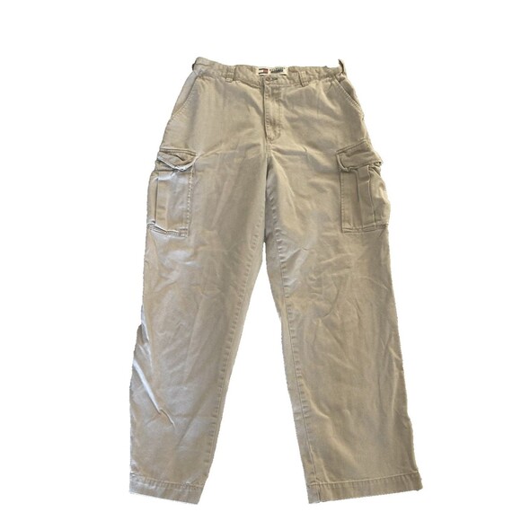 Tommy Hilfiger Vintage 90s Y2K Mens Cargo Pants Size 34/32 Khaki Beige Baggy - Picture 3 of 8